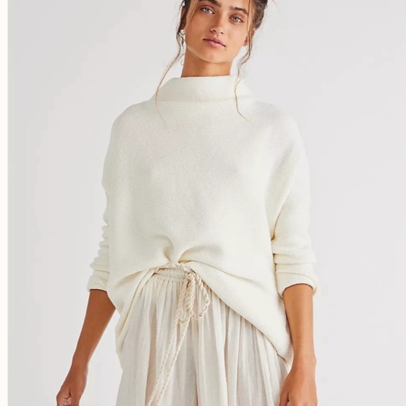 Free People Sweaters - Free People Ottoman Slouch Tunic Knit Sweater Oversized Large Cream Ecru